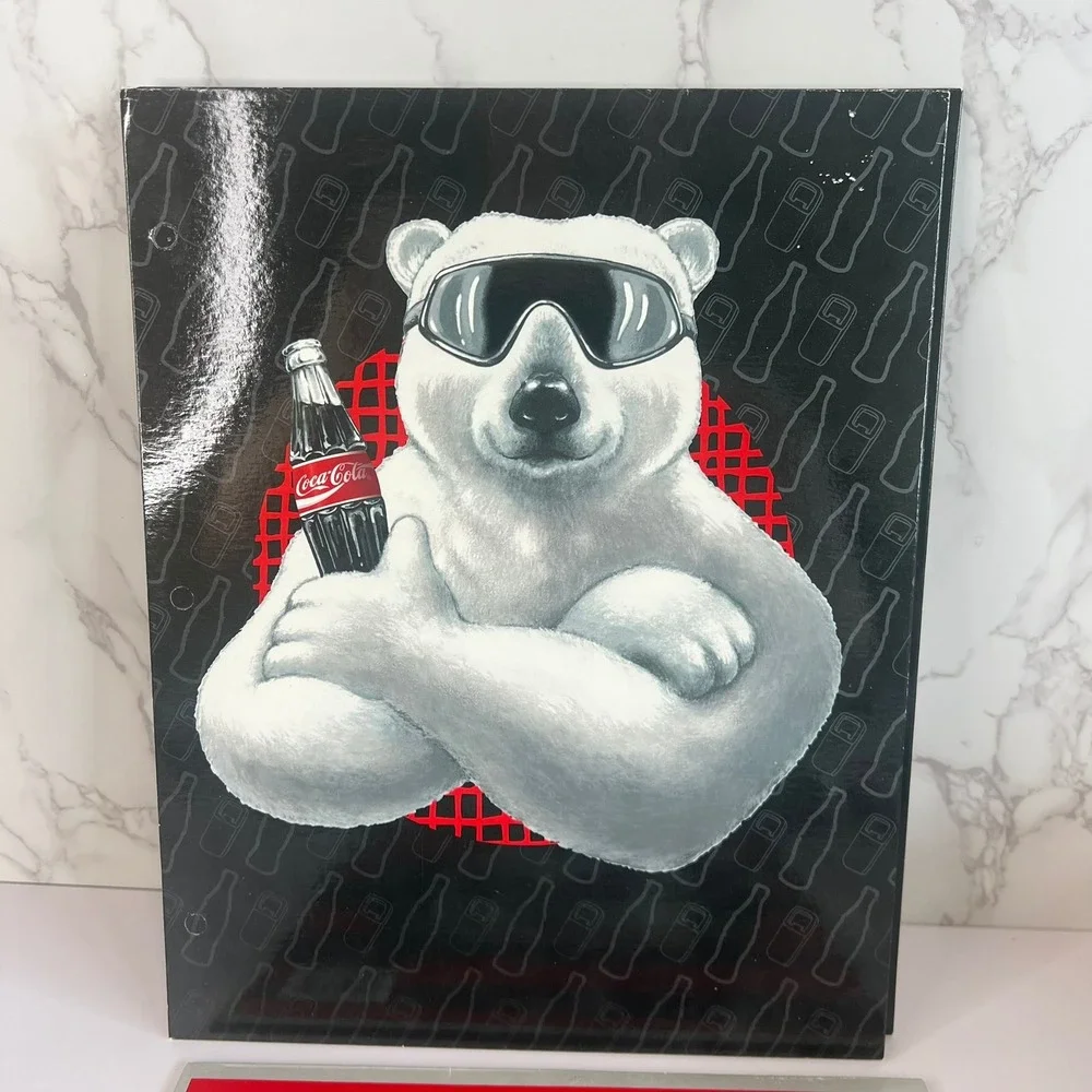 Vintage 1995 Coca-Cola Polar Bear Always‎ Cool Folders Set of 3 Y2K 3-Hole Punch